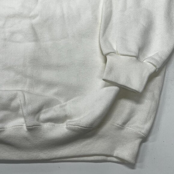 Team Edition Crew Sweatshirt Vintage Men Large Pullover USA Blank Solid White - Picture 3 of 7